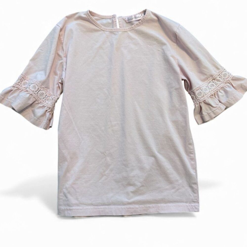 Colorful Childhood Pink 3/4 Length Bell Sleeves Ruffled Cuff Shirt Kid's 10-11 Y